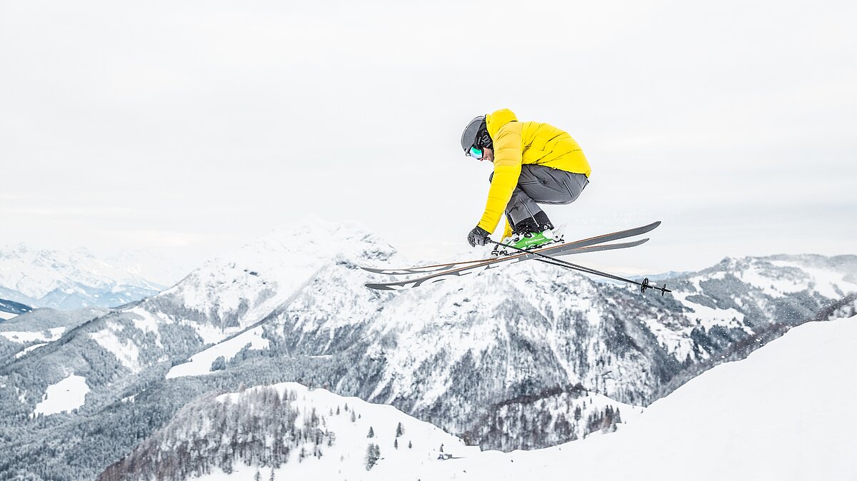 Skiing during a winter holiday in Kitzbühel in Tirol