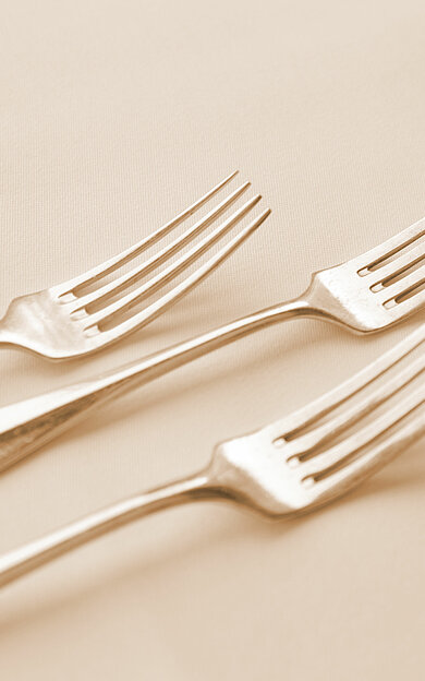 Detailed photo of cutlery in the gourmet hotel Minglers Sportalm in Kirchberg